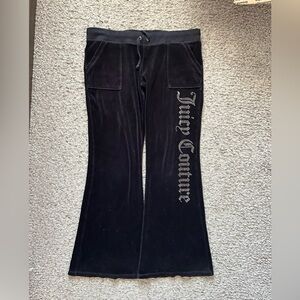 Juicy couture black velour flare tracksuit pants